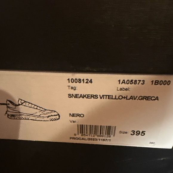 NIB Versace Odessa Black Greca Greek Key Logo Leather Low Top Sneakers 39.5 - Picture 7 of 7